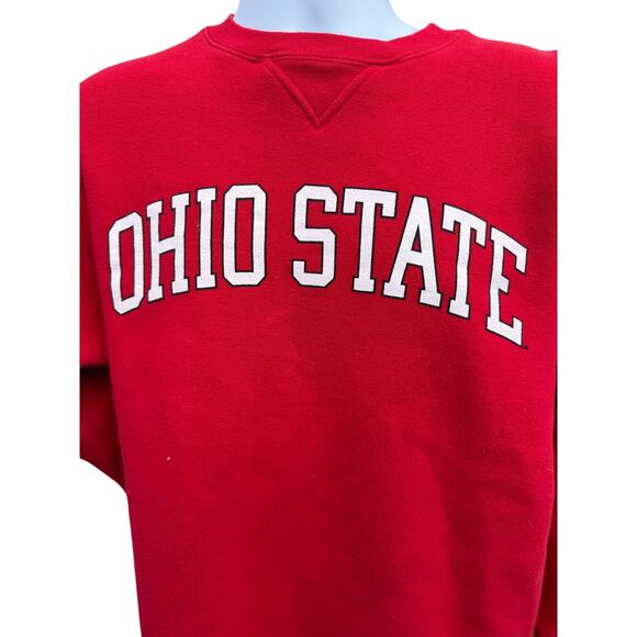 VTG OHIO STATE BUCKEYES CREWNECK SWEATSHIRT SZ. M RED EMBROIDERED J AMERICA - Picture 2 of 4